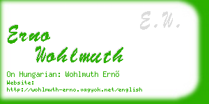 erno wohlmuth business card